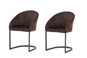 Evening Matstol 2-pack - Matte Brun / Brun Tyg