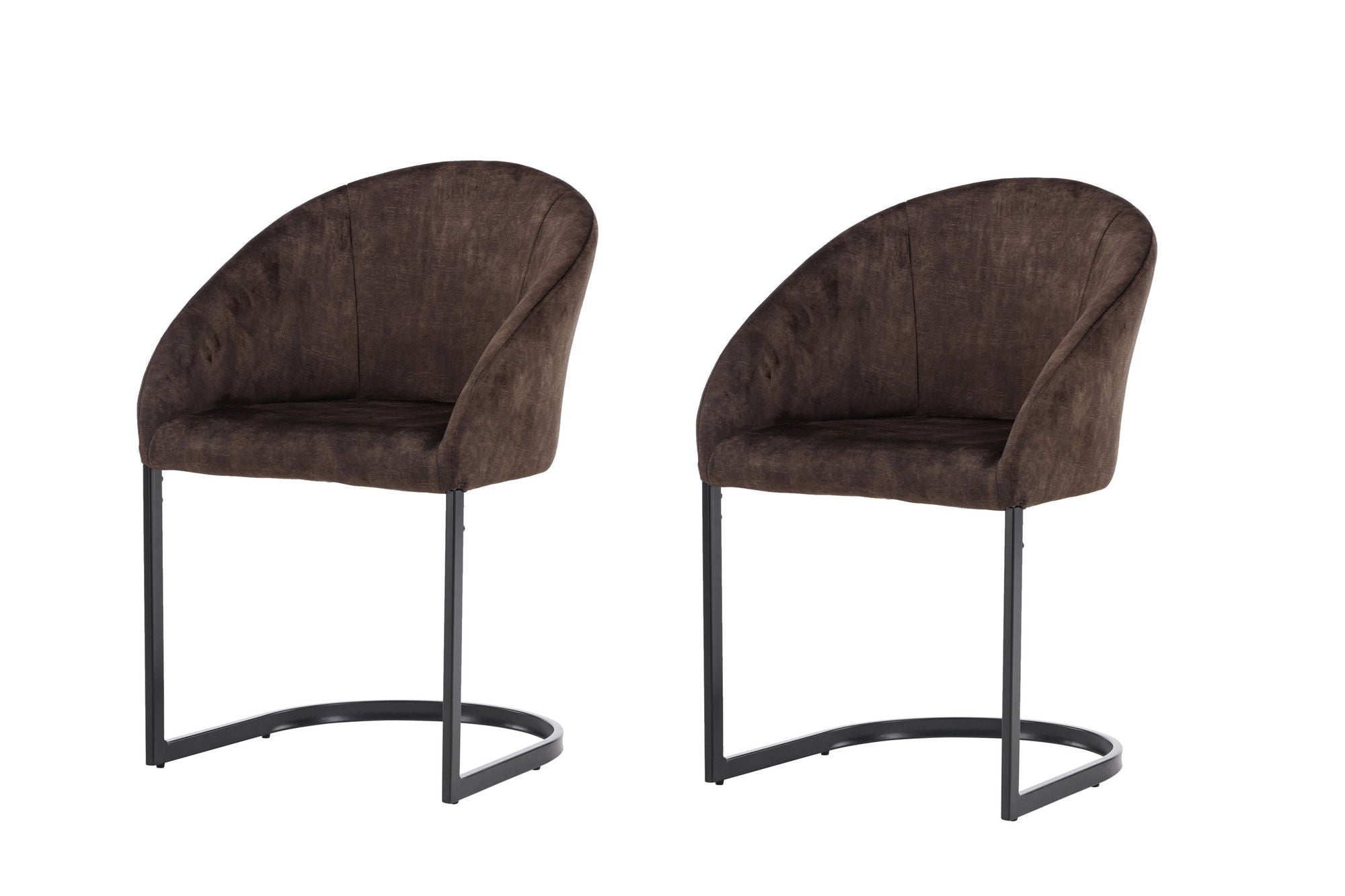 Evening Matstol 2-pack - Matte Brun / Brun Tyg