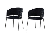 Selma Matstol 2-pack - Svart / Svart Sammet