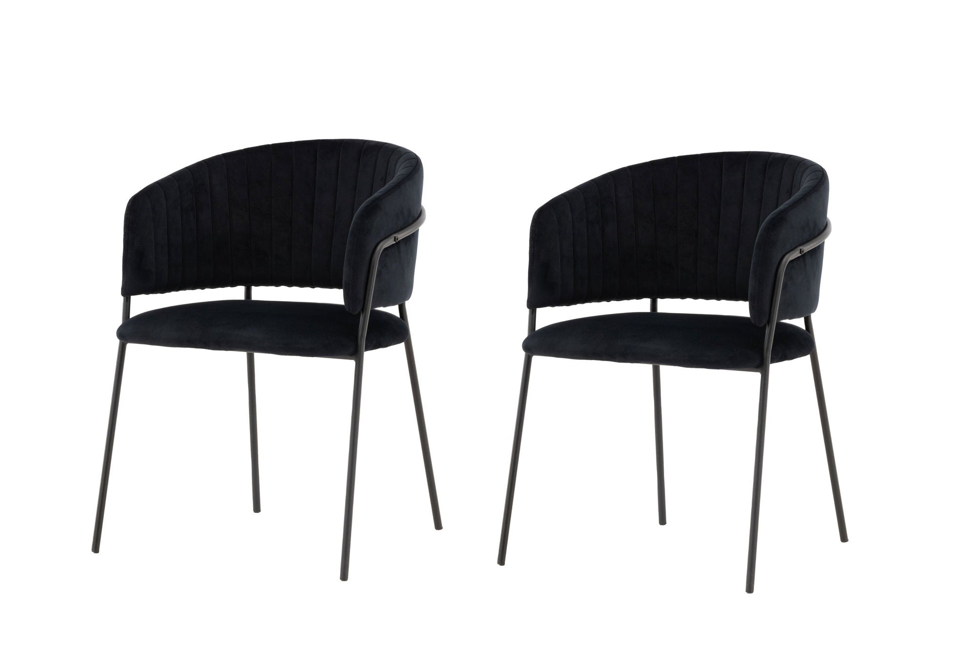 Selma Matstol 2-pack - Svart / Svart Sammet