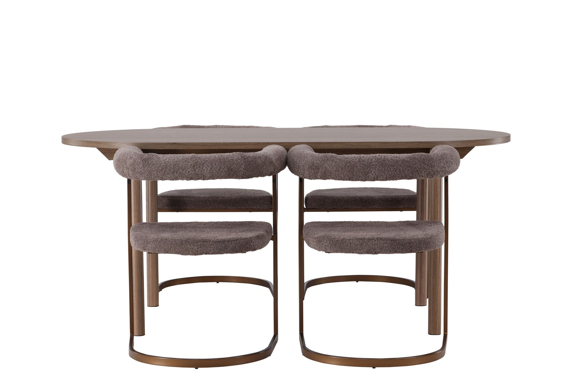 Andy Matbord 180*75 - Natur / Natur MDF +Morning Matstol - Svart / Svart Bouclé _4