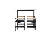 Rax Barbord 120*60 - Svart / Svart MDF +Polly Barstol - Svart / Natur Gummiträ , Seat Rep _4