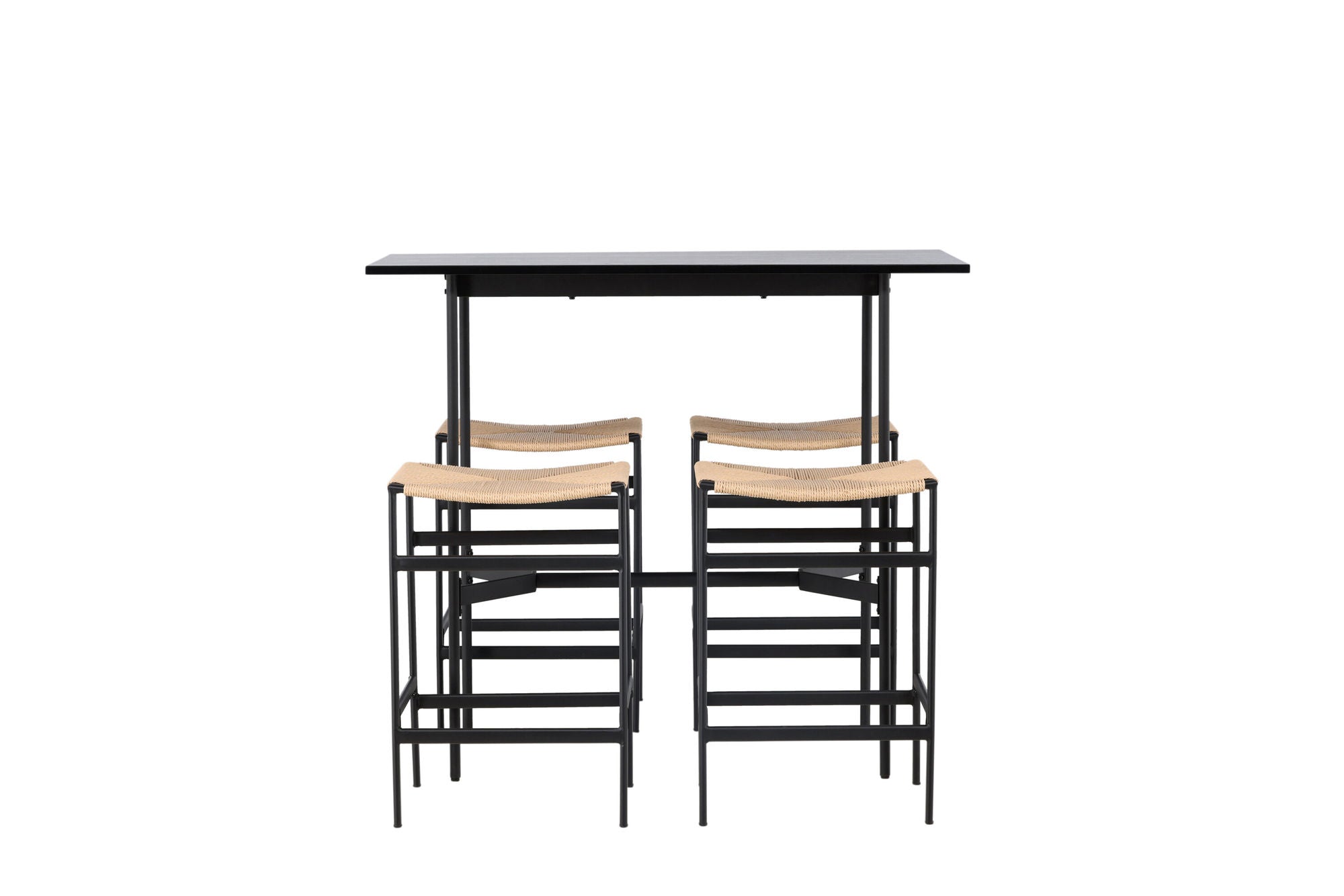 Rax Barbord 120*60 - Svart / Svart MDF +Polly Barstol - Svart / Natur Gummiträ , Seat Rep _4