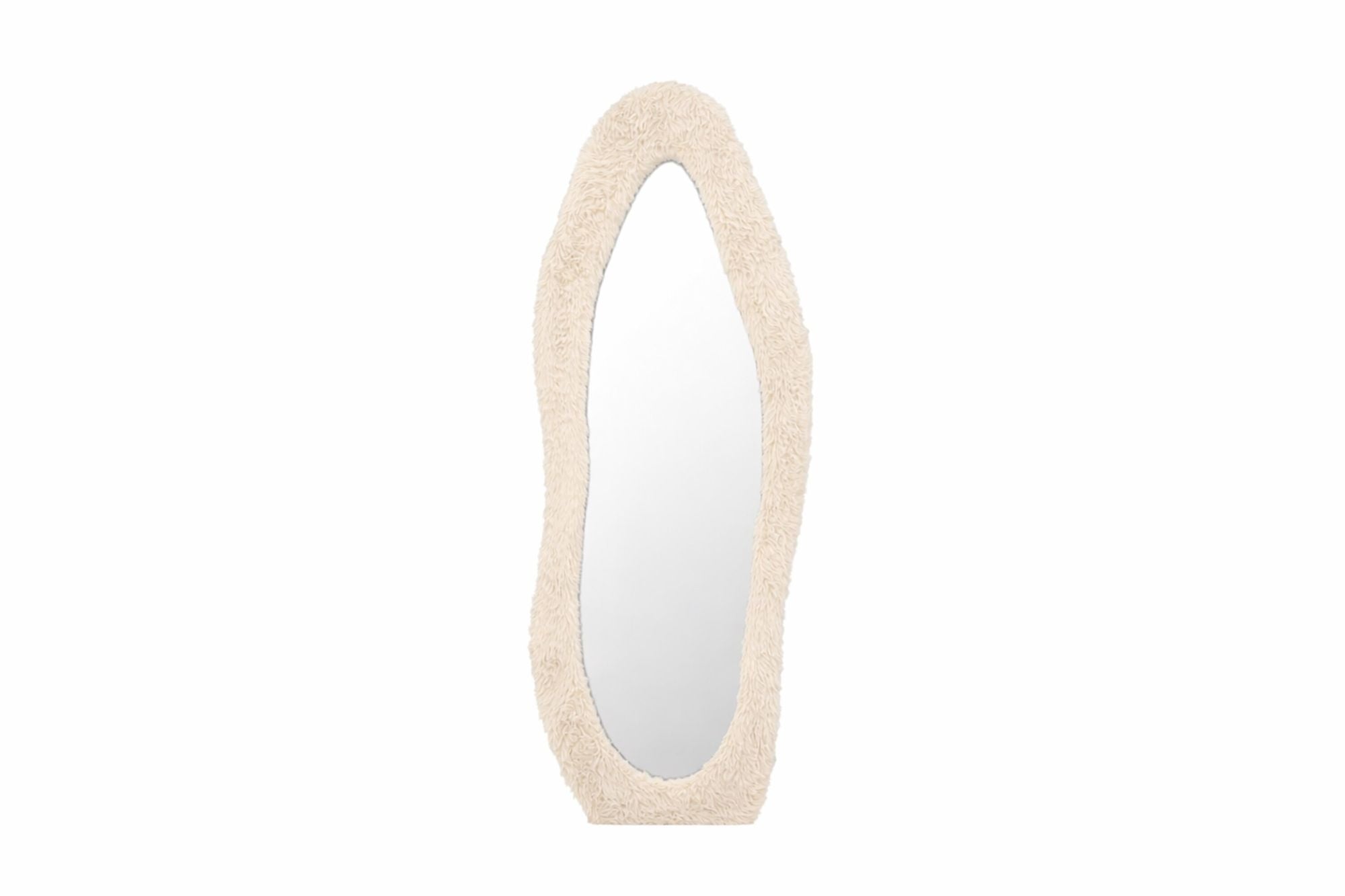 Mirza Spegel - 160*60cm - Beige Fuskpäls / Glas