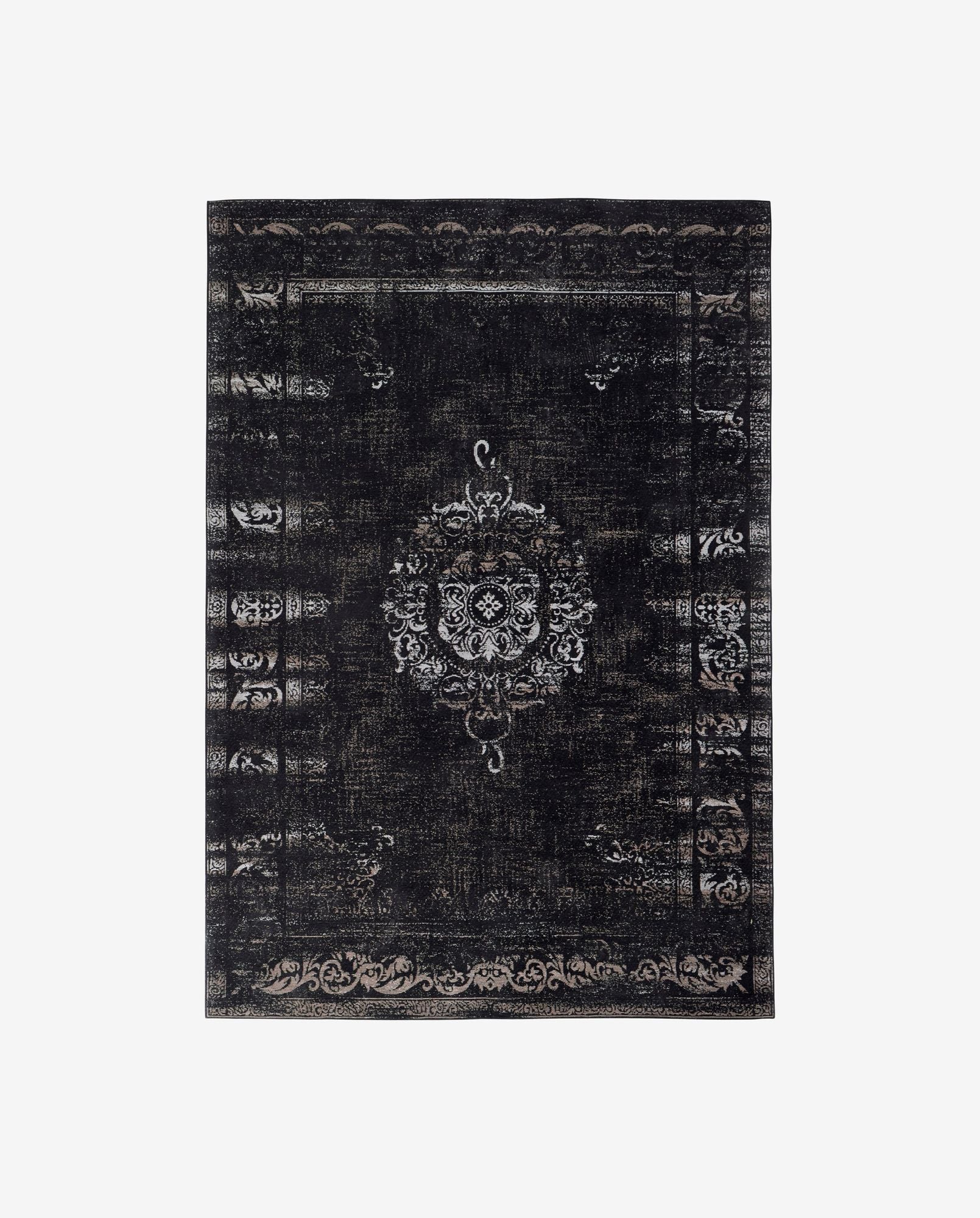 GRAND vävd matta, 200x290 - mörkgrå/svart