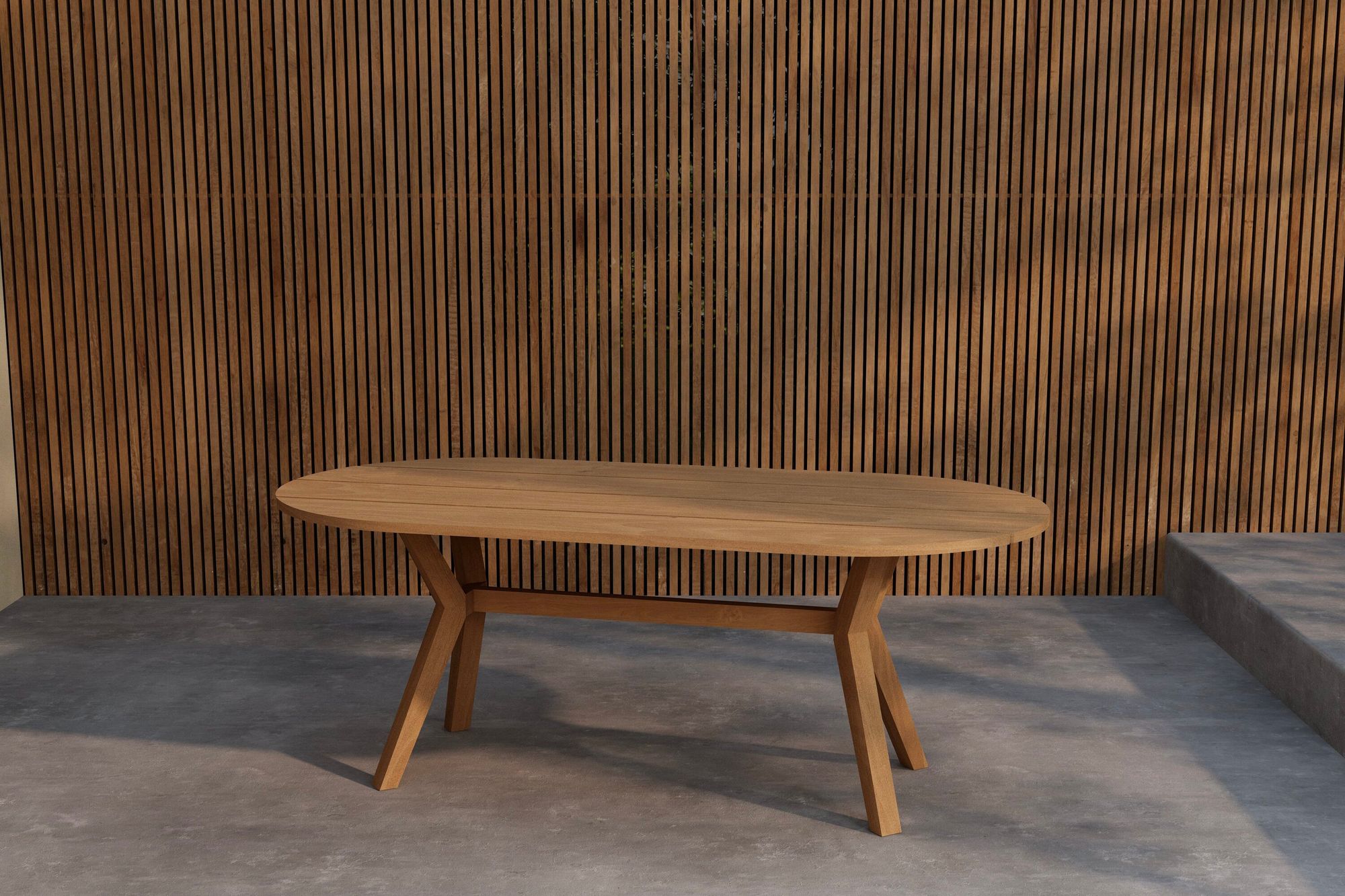 Kenya Oval Matbord 200x100x75 cm - Natur Teak