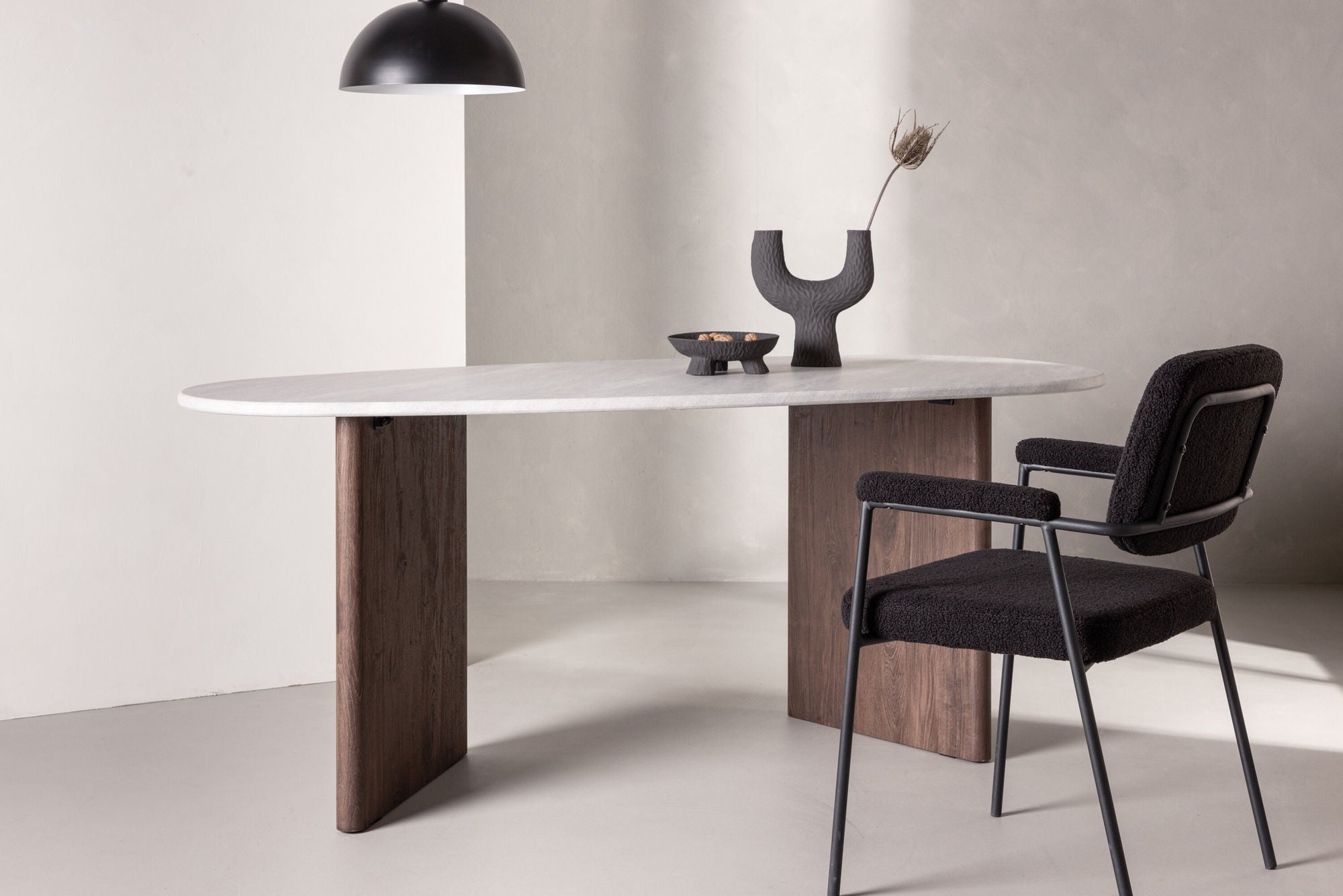 Grönvik Matbord 180*75 - Mocka / Ljusgrå Betonglook MDF