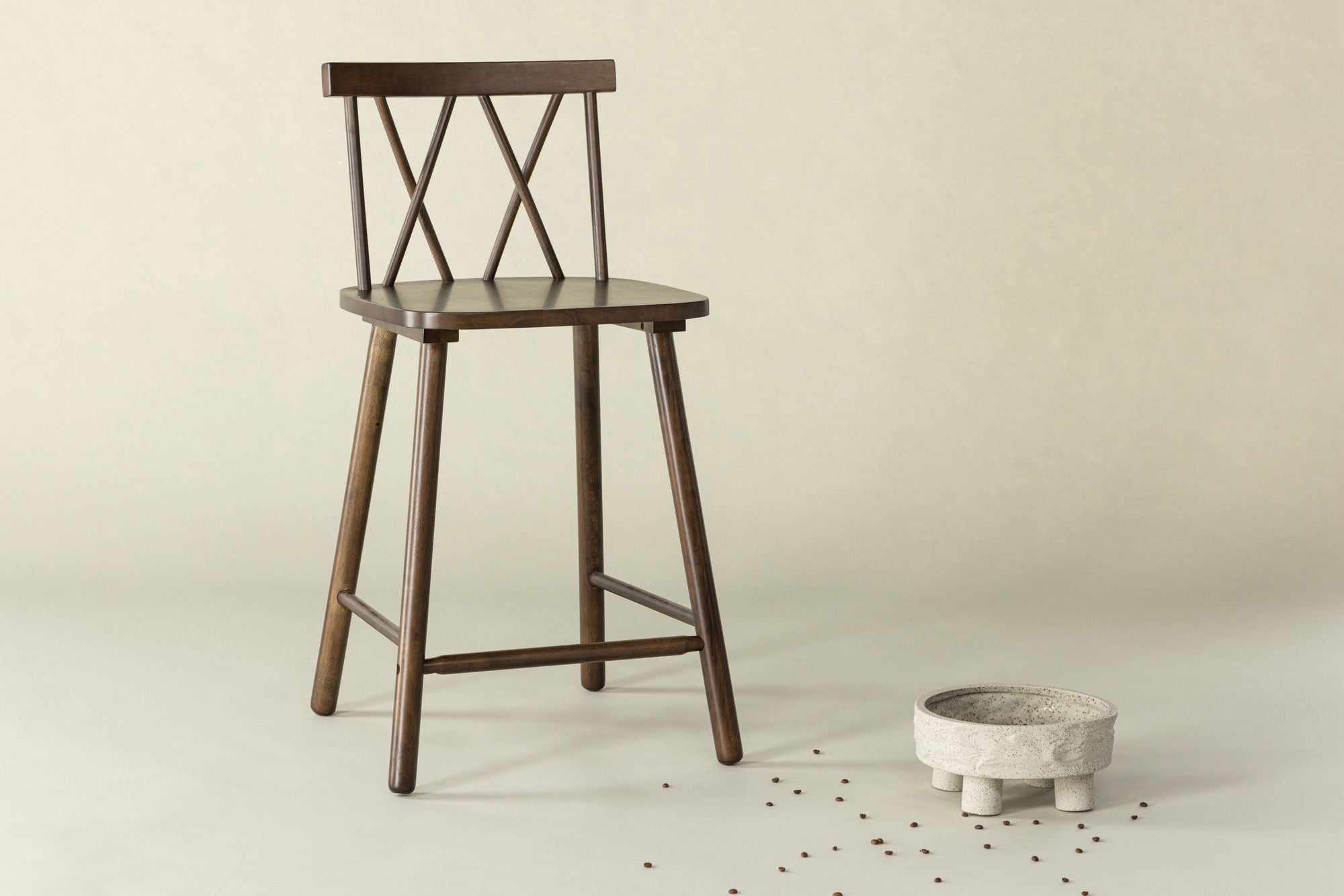 Mollöström Bar Chair 2-pack - Mocca / Walnut Wood