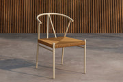 Alfons Matstol - Beige Powder Coating / Natur Rotting