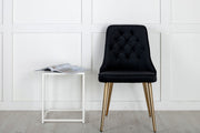 Velvet Lyx Matstol 2-pack - Mässing / Svart sammet