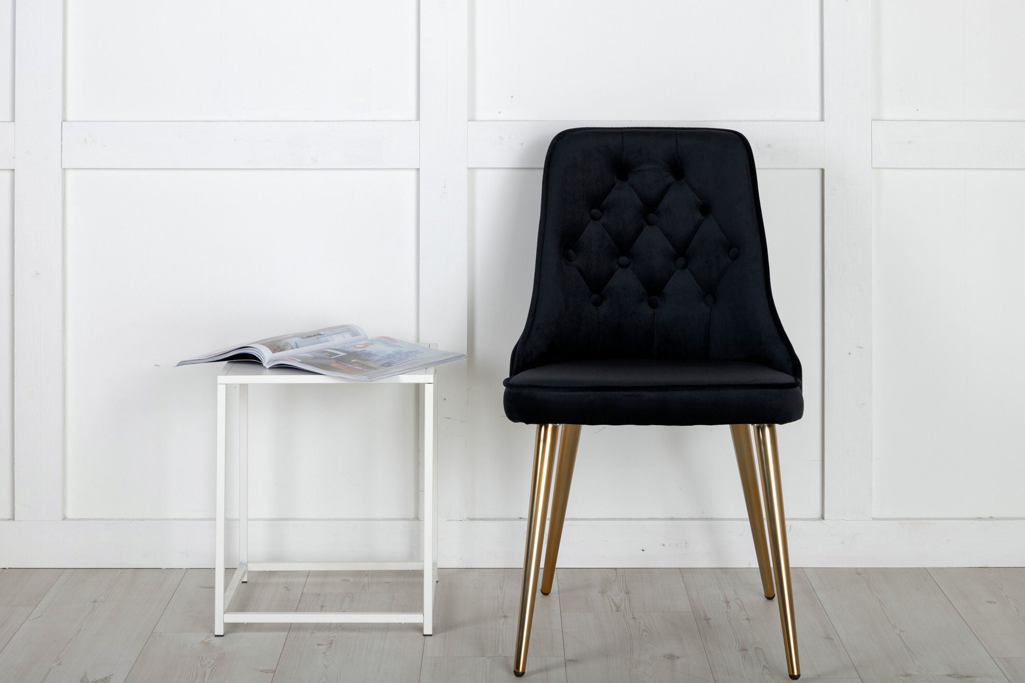 Velvet Lyx Matstol 2-pack - Mässing / Svart sammet