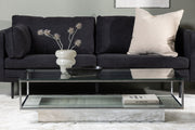 Maglehem Sofa Table  - Silver Chrome / Clear glass