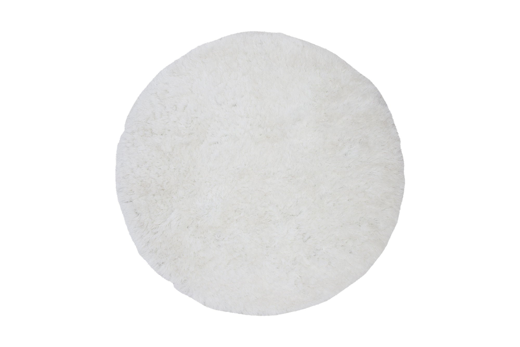 Grace runt Polyester Matta - 200*200- Vit
