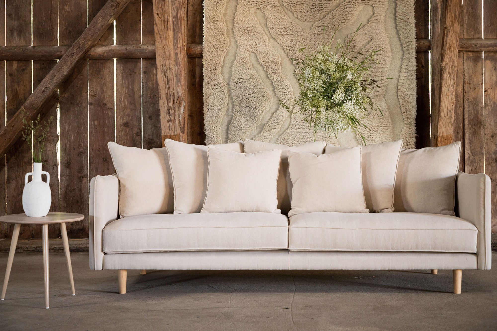 Segelskären Sofa - Whitewash / Beige Linen