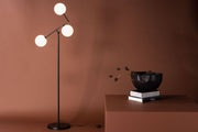 Marsan GolvLampa - Svart / Vitt glas