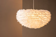 Nicola - X-Stor Taklampa - Vit / Vit artificial feather