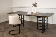 Ystad Dining Table - Black / Mocca Oak Veneer