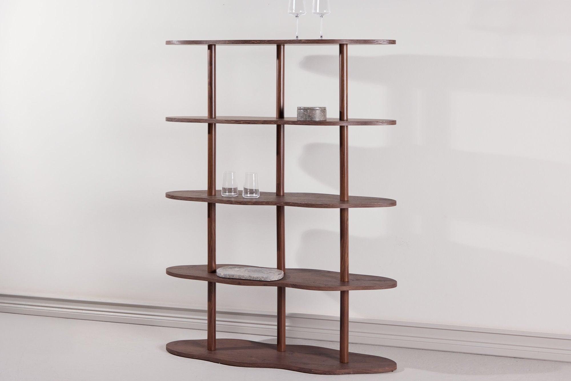 Moln Bokhylla 105x30x140 cm - MDF med Mocka 3D-papper