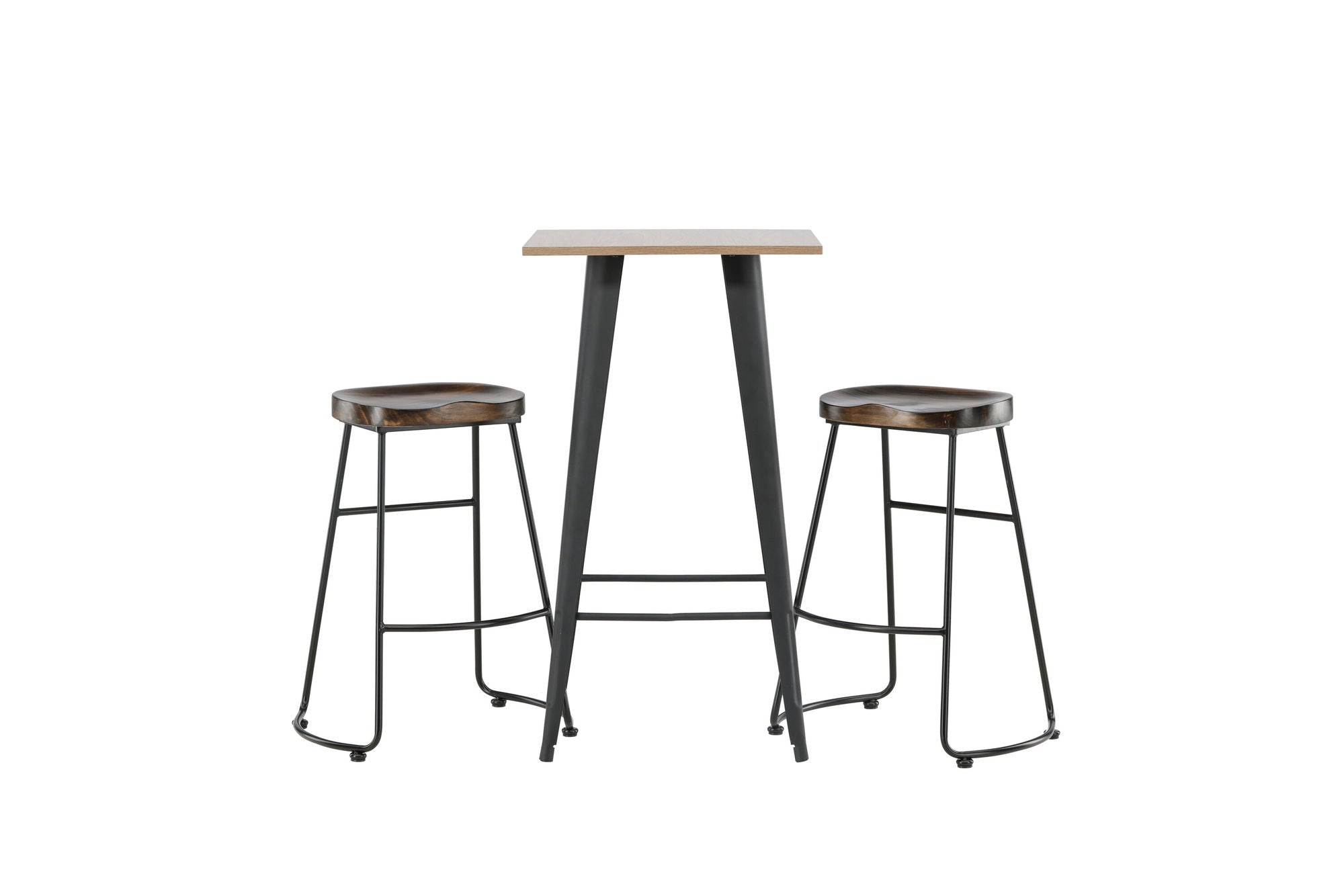 Tempe Barbord - Svart / Natur MDF +Ozark Barstol - Zinklook / Mörk Valnöt Trä _2