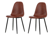 Polar Matstol 2-pack - Svart / Brun PU