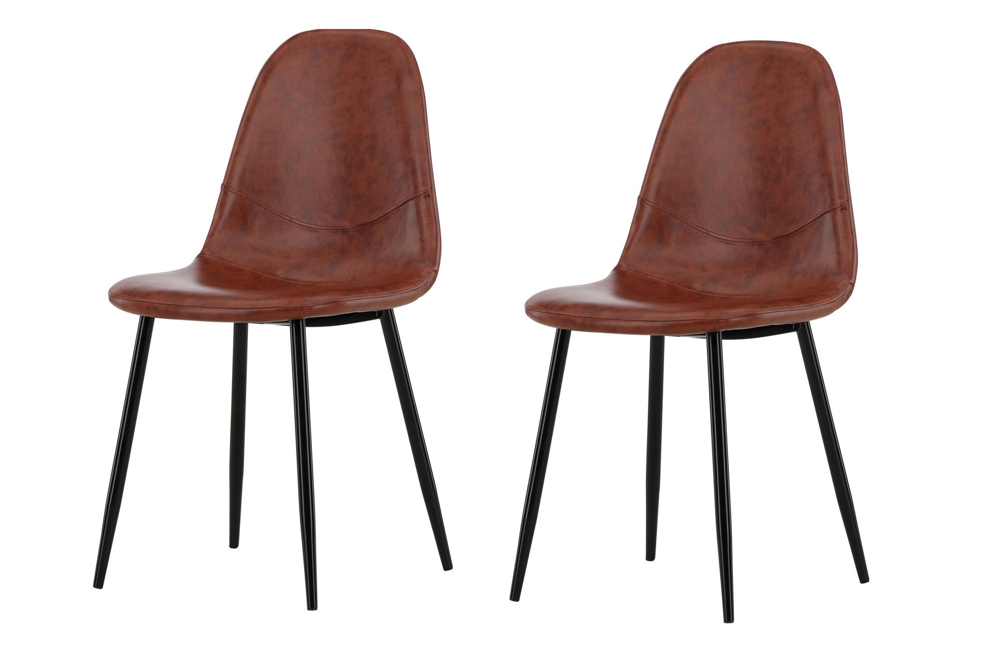 Polar Matstol 2-pack - Svart / Brun PU