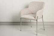 Vätö Dining Chair - Silver Chrome Frame / Beige Fabric