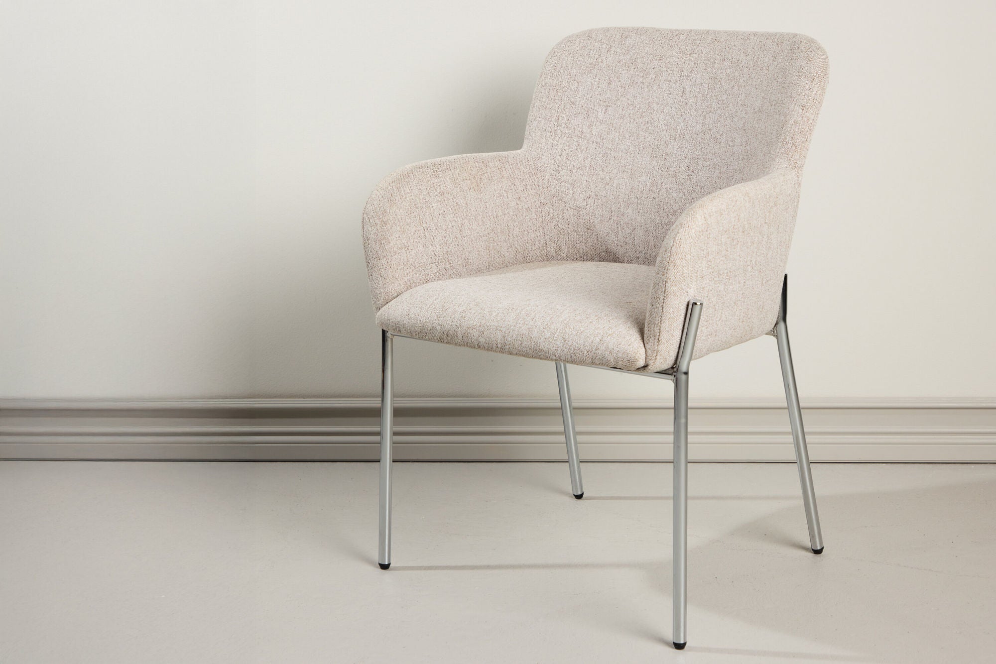 Vätö Dining Chair - Silver Chrome Frame / Beige Fabric