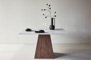 Cael Square Matbord 120x120x75 cm - MDF 3D Paper Mocca / Stonelook