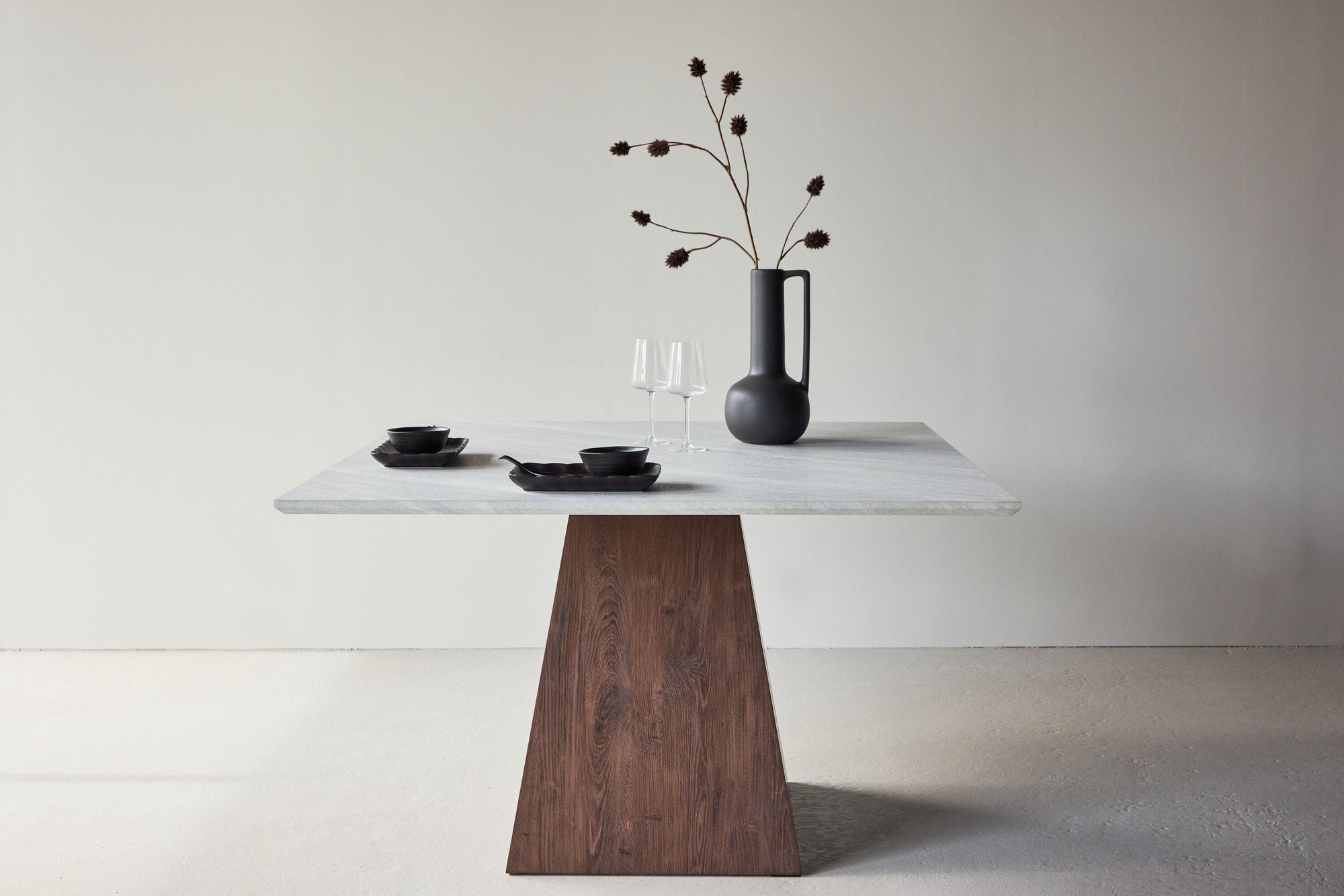 Cael Square Matbord 120x120x75 cm - MDF 3D Paper Mocca / Stonelook