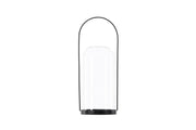Flora Lykta -  Svart/Klar Glas -  H35*13cm
