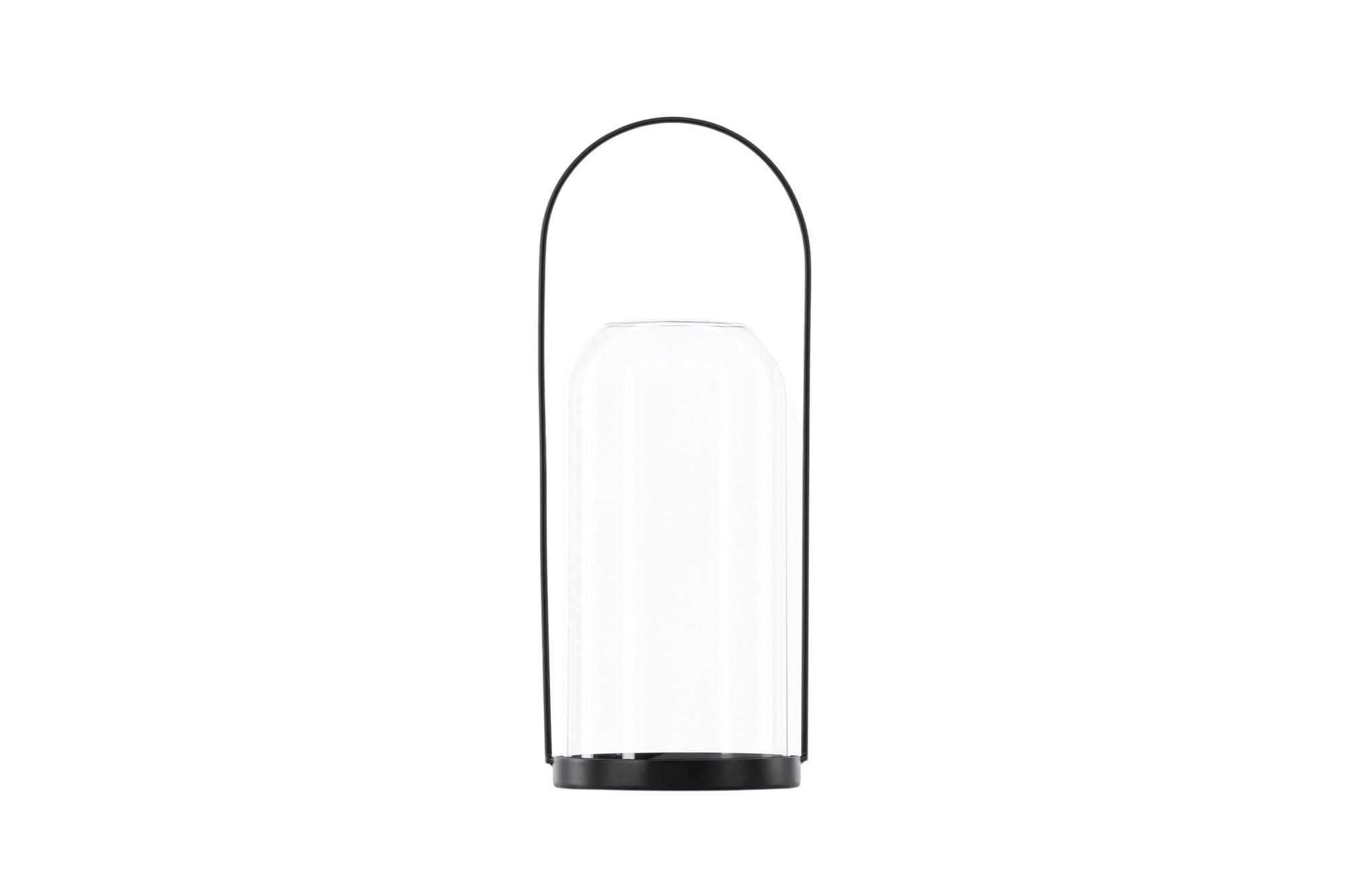 Flora Lykta -  Svart/Klar Glas -  H35*13cm