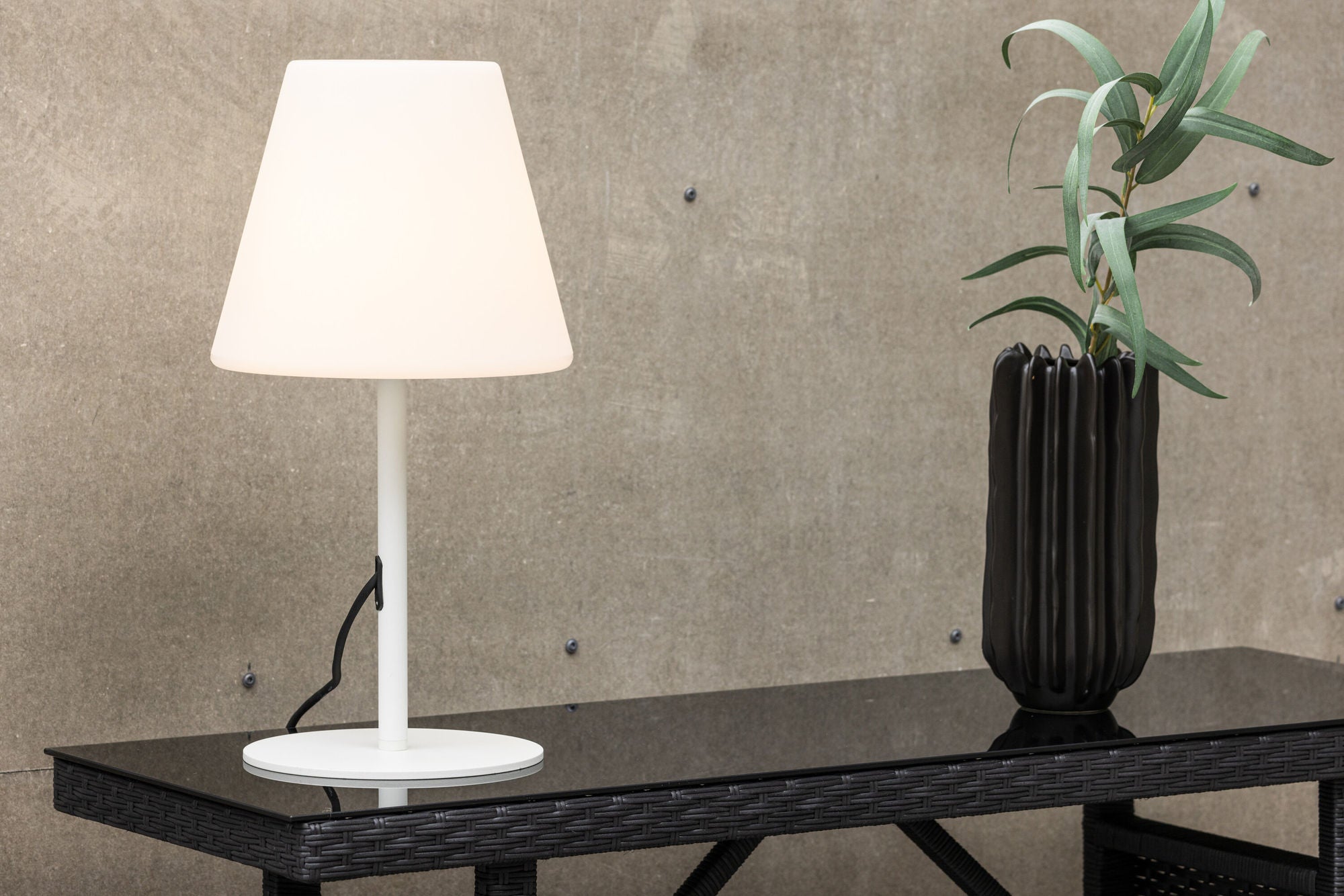 Moris Bord Lampa ø28*52cm - Vit/Vit/