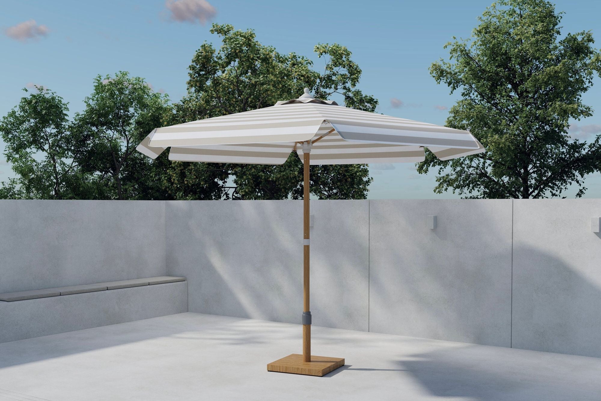 Cerox Parasoll 270 cm - Beige/ Vit