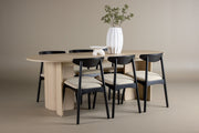 Tyresö Bord 100x220 cm - Whitewash med Ven Stol  - Svart
