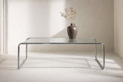 Saturnus Soffbord 120x60x37,5 cm - Silver Chrome / Glas