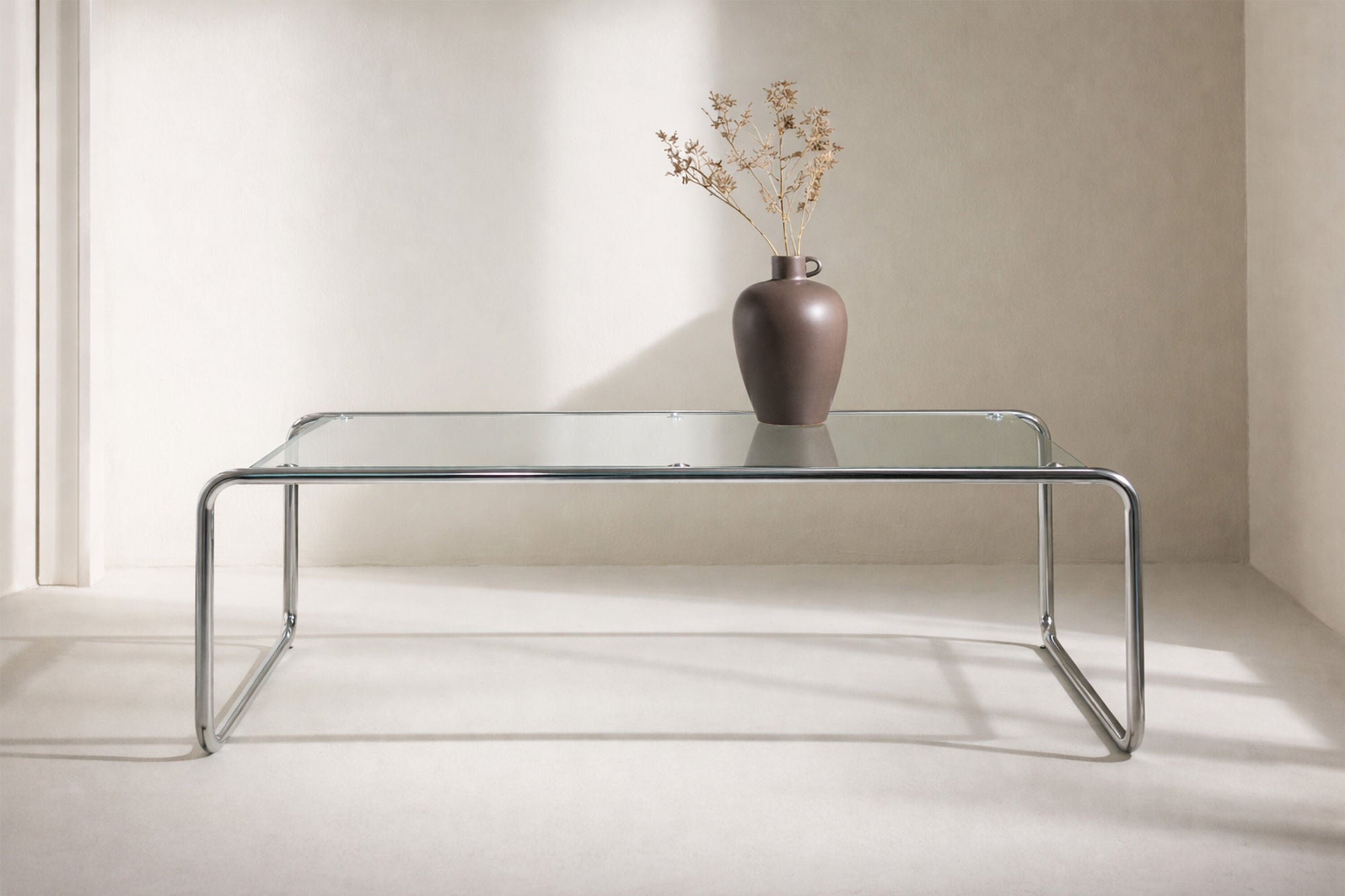 Saturnus Soffbord 120x60x37,5 cm - Silver Chrome / Glas