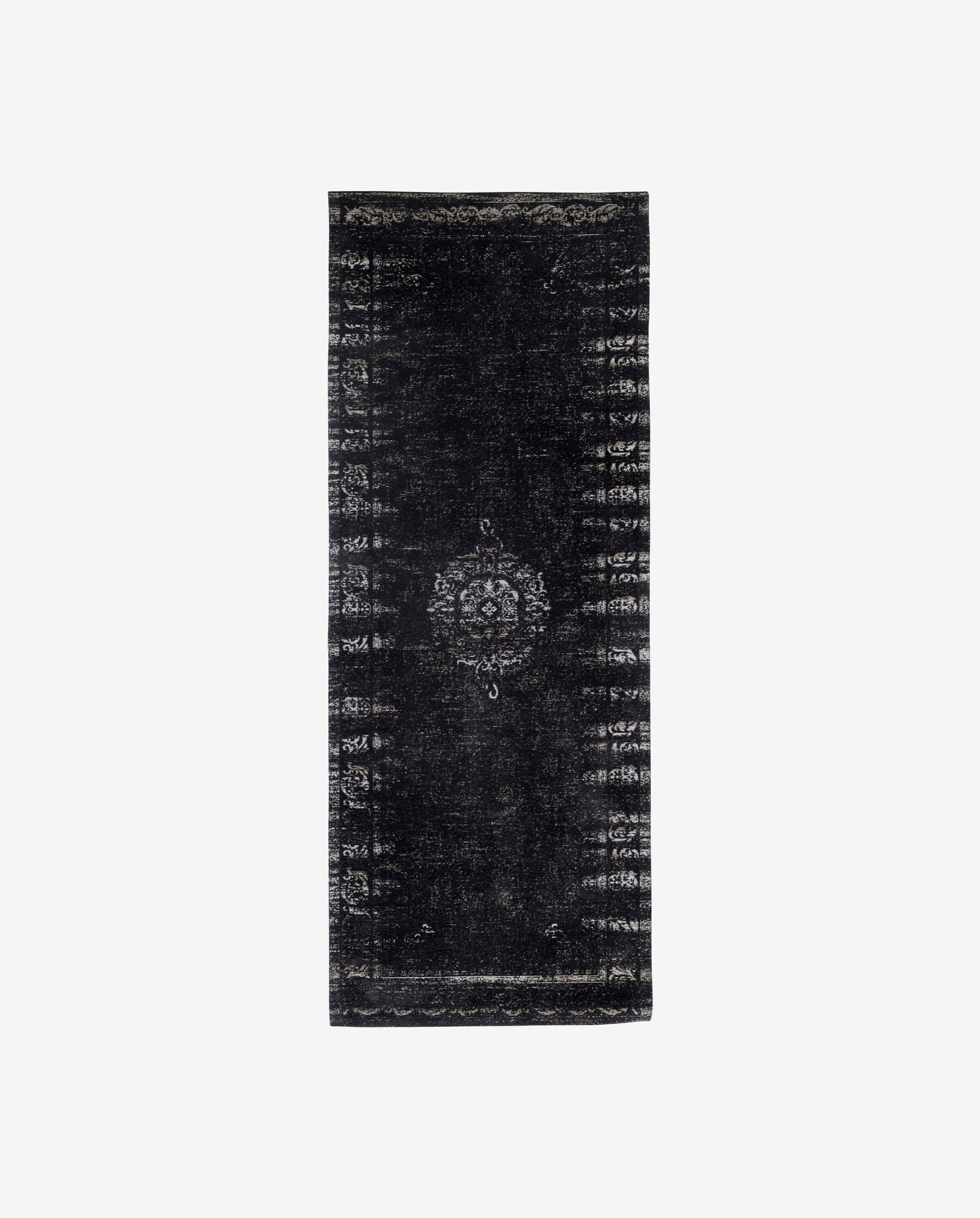 GRAND vävd matta, 75x200 - mörkgrå/svart