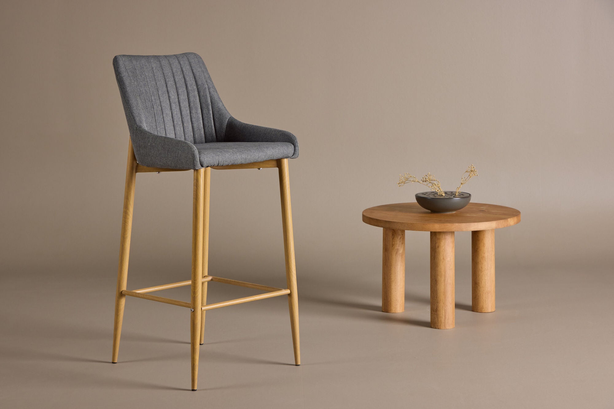 Plaza - Bar Pall 2-pack - Oak/Mörk Grå