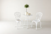 Nandin Cafetset Aluminium - Vit / 2 chairs +  Bord ø60