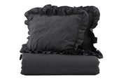 Levi Bed Set Bomull w ruffle - Antracit