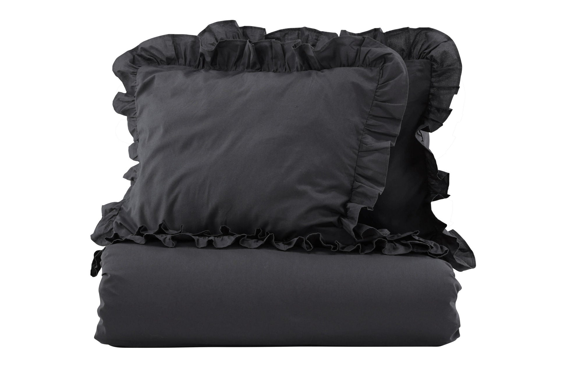 Levi Bed Set Bomull w ruffle - Antracit