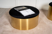Puff - Stool - Black / Shiny Brass