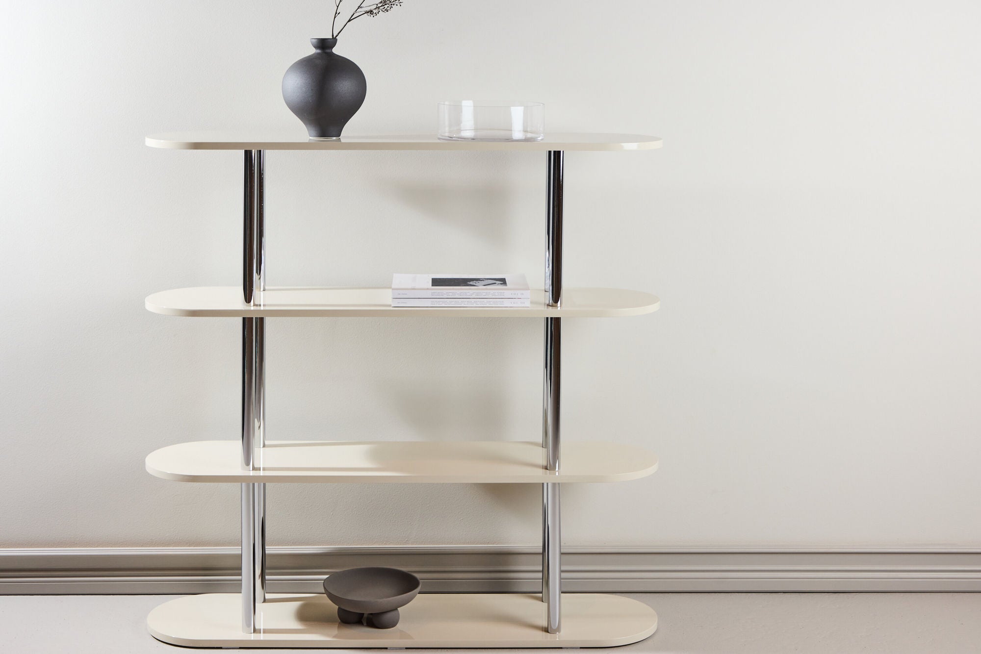 Zino Hylla 120x30x116 cm - Silverkrom / MDF Lackfärg
