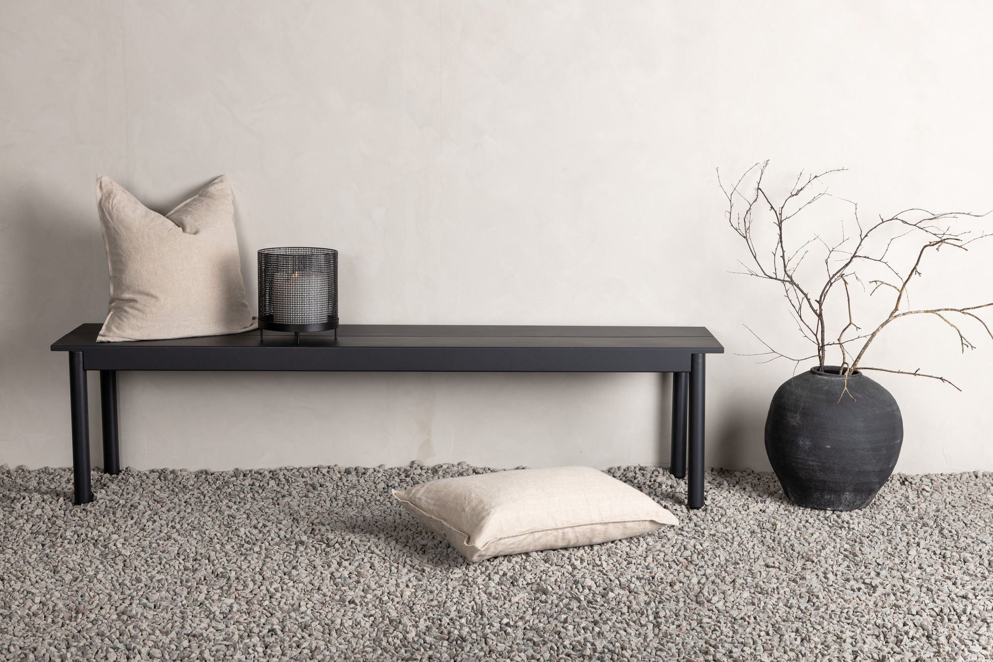 Modena - Bänk- Svart - Aluminium