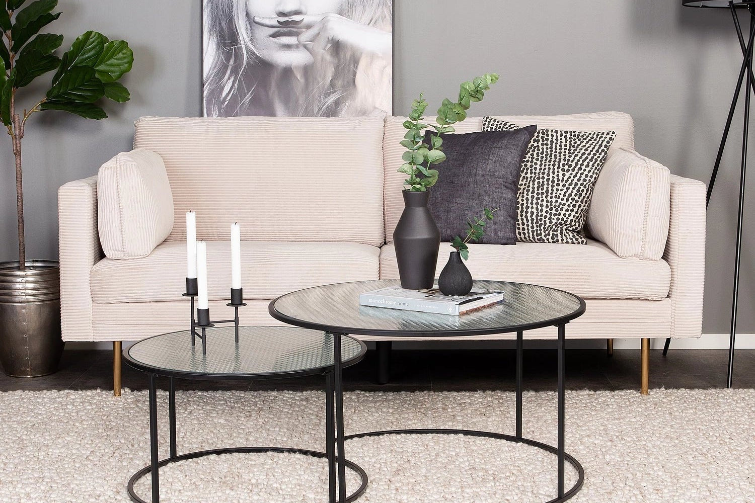 Boom - 3 seat sofa Corduroy - Beige
