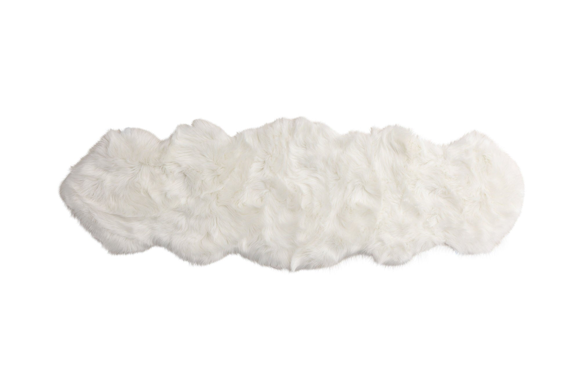 Katy Polyester Fuskpäls - 180*55-  -Pläd-Vit