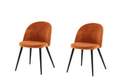 Sammet Matstol 2-pack - Svart / Rost