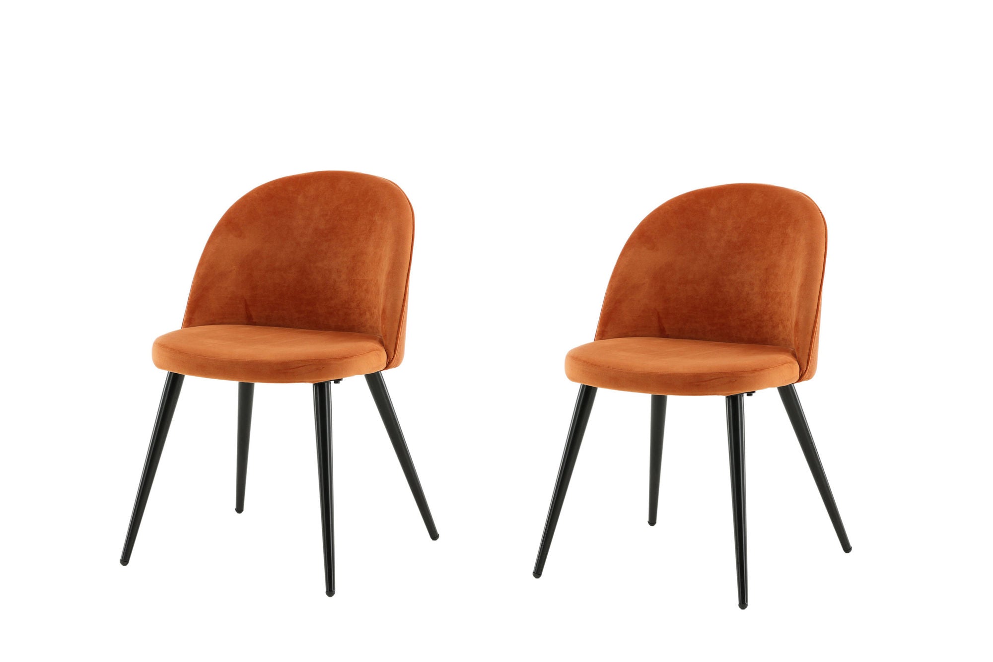 Sammet Matstol 2-pack - Svart / Rost