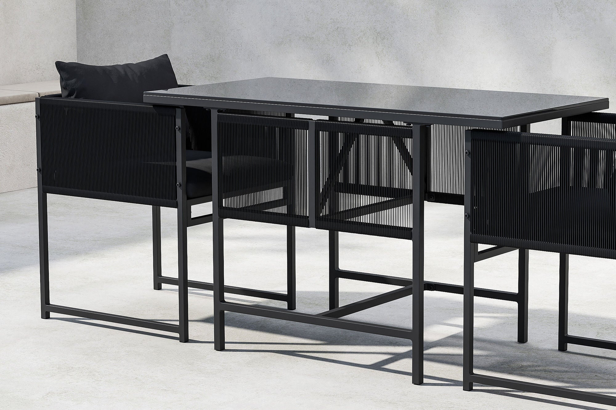 Noto Balcony Set - Svart / Svart