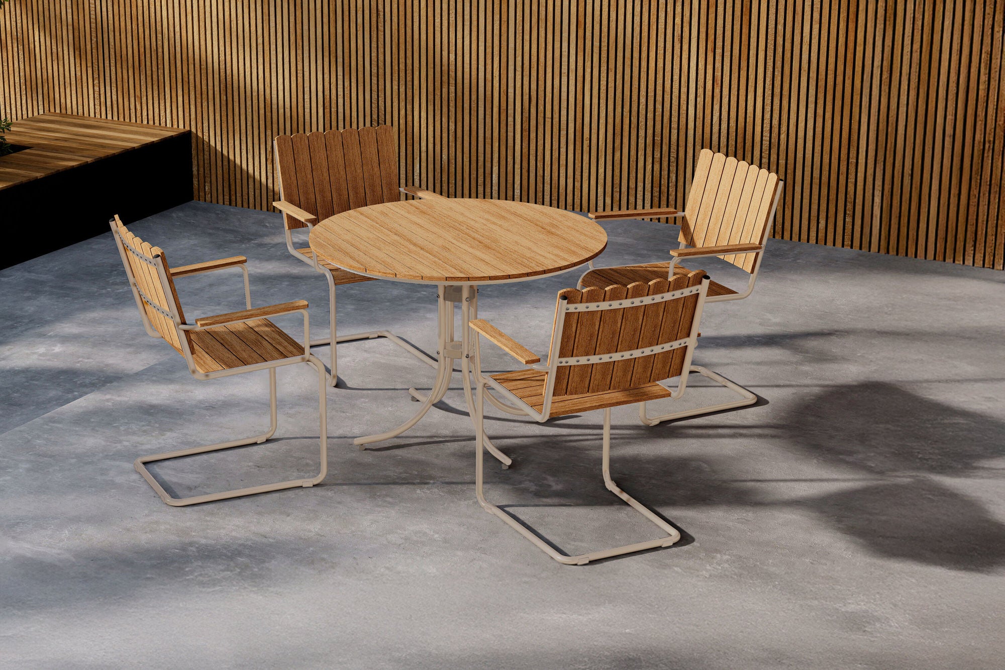 Holmsund Matgrupp - Beige / Polywood